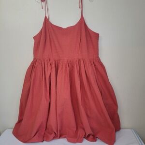 Modcloth Plus Size Sun Dress Burnt Orange Raised Polk a dot Womans' 26